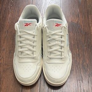 Reebok Women's White Sneakers with Light Blue & Pink Accents